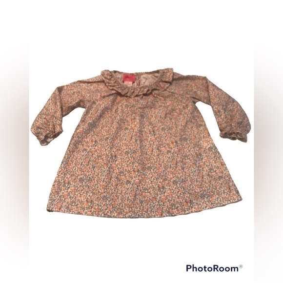 Claire & Charlie Orange Floral Ruffled Top Size 3T - Picture 3 of 9
